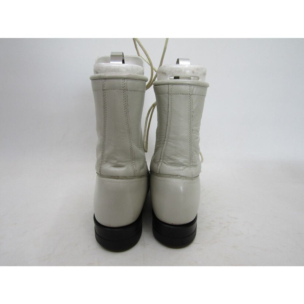 JUSTIN Womens Size 6 C Wide Width White Leather Laces Kilt Cowboy Western Boots - Picture 7 of 11